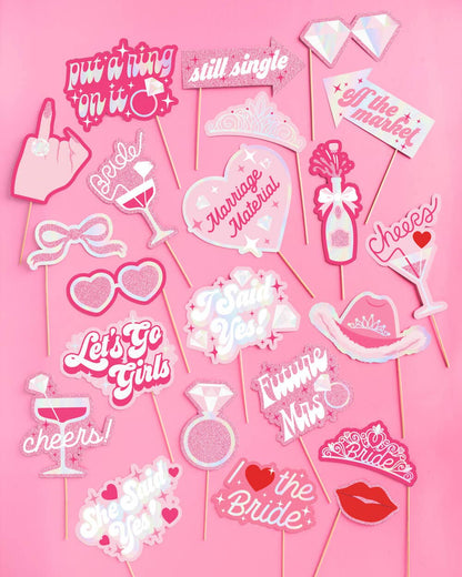 Bachelorette Party Props, Photo Booth Set, Bridal Shower
