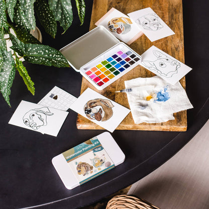 Painted Pups watercolor painting kit