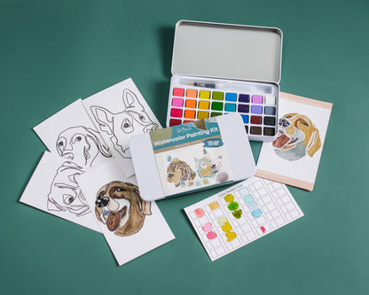 Painted Pups watercolor painting kit