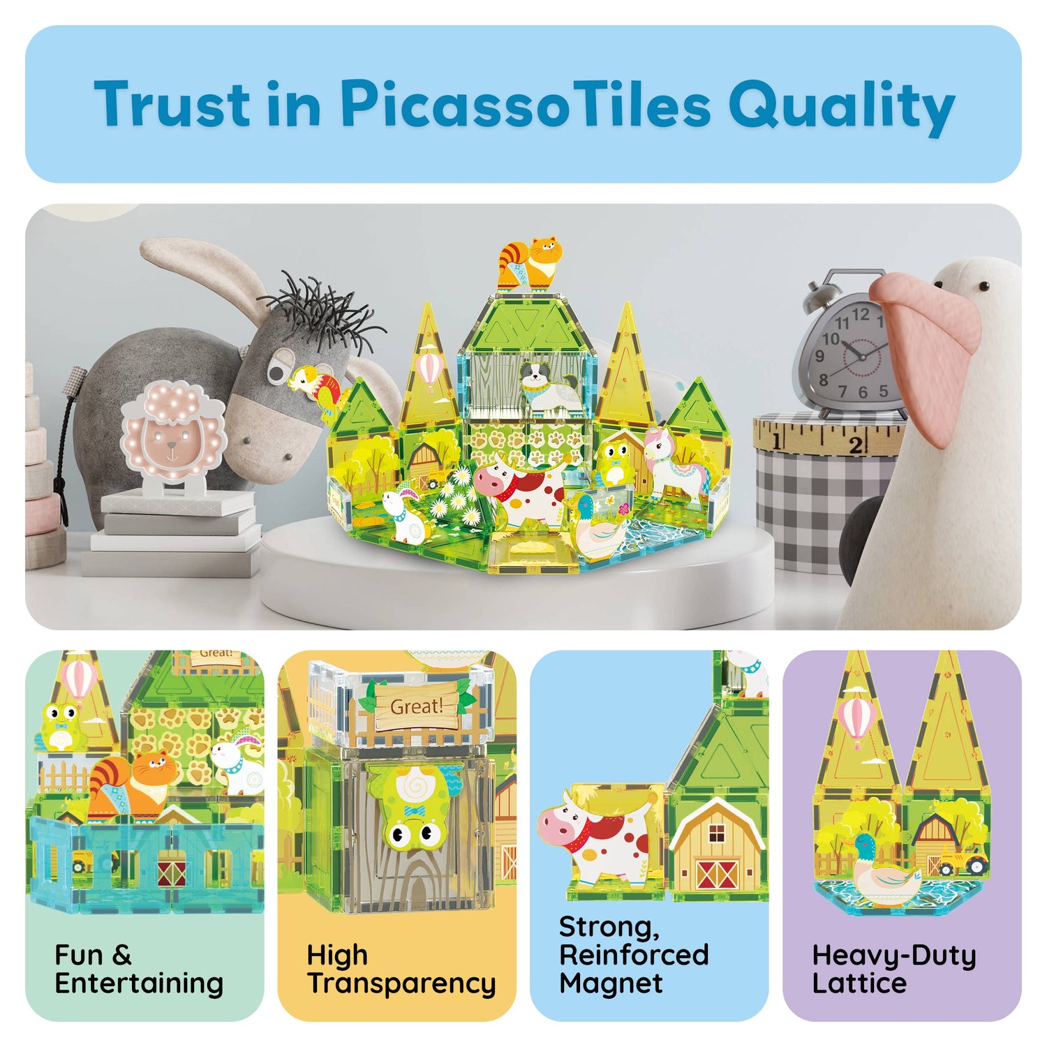 Magnetic Farm Theme Toy Tiles