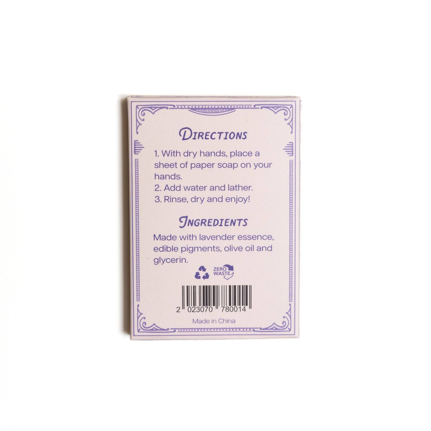 Lavender Scent Paper Soap