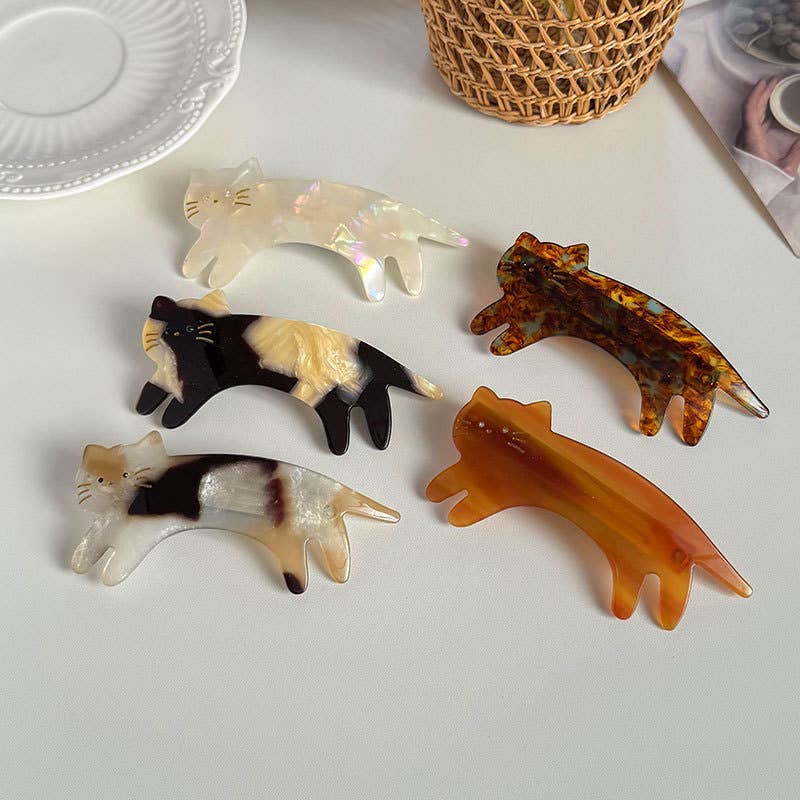 Playful Cat Claw Clip