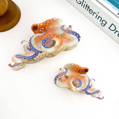 Blue Ring Octopus Claw Clip
