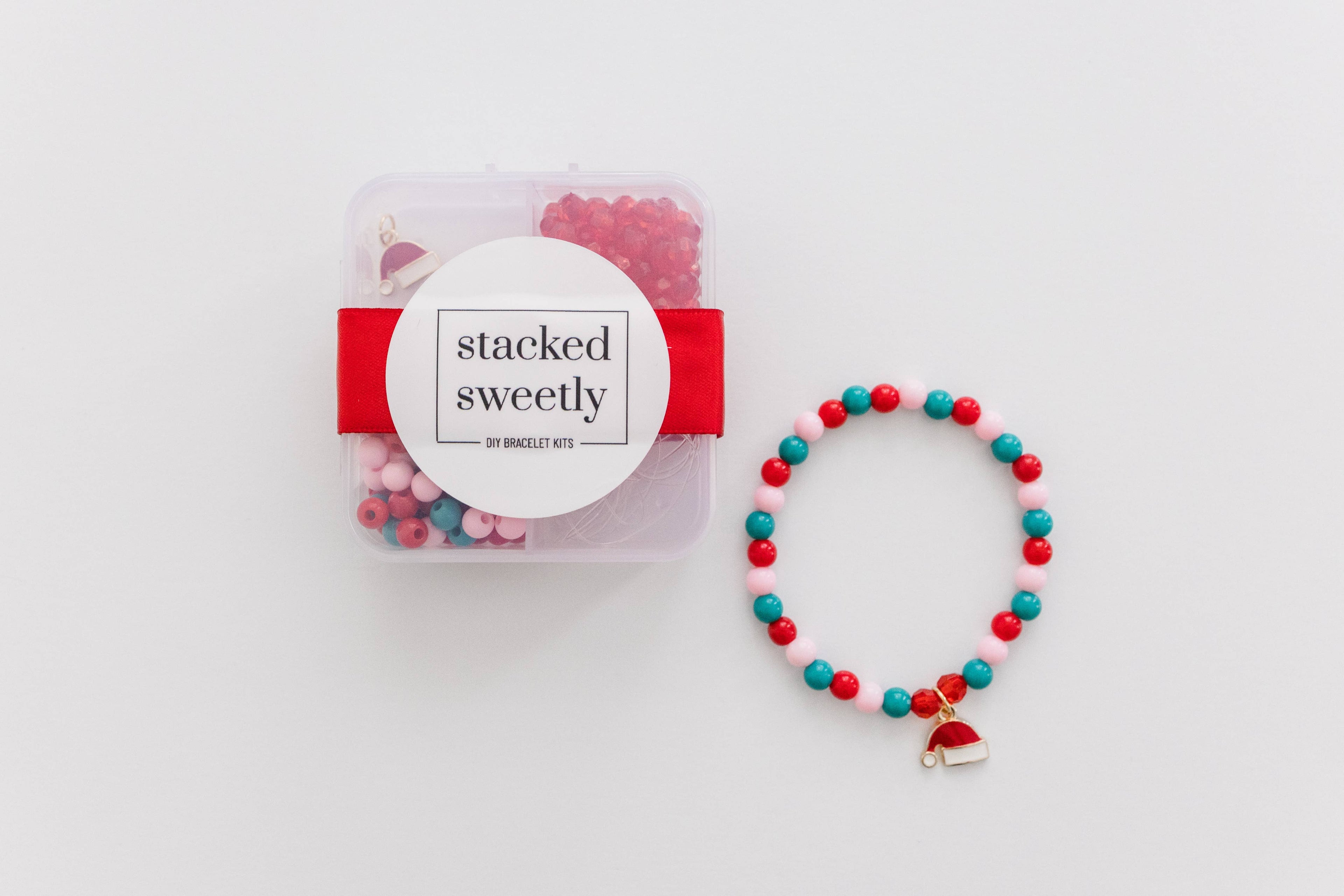 Christmas Craft, DIY Bracelet Kit Santa, Stocking Stuffer