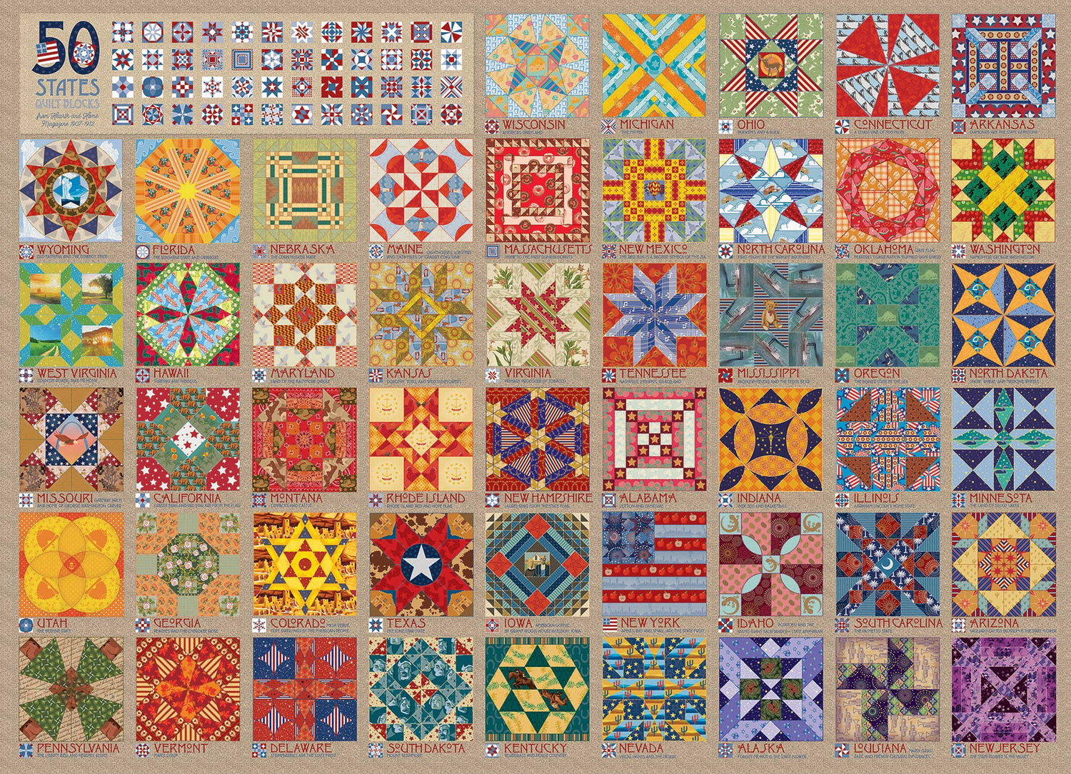 50 States Quilt Blocks puzzle