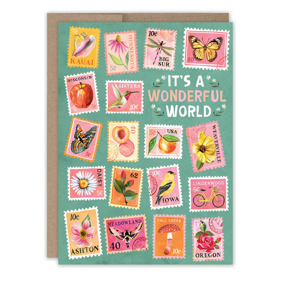 Postage Stamps Birthday Card