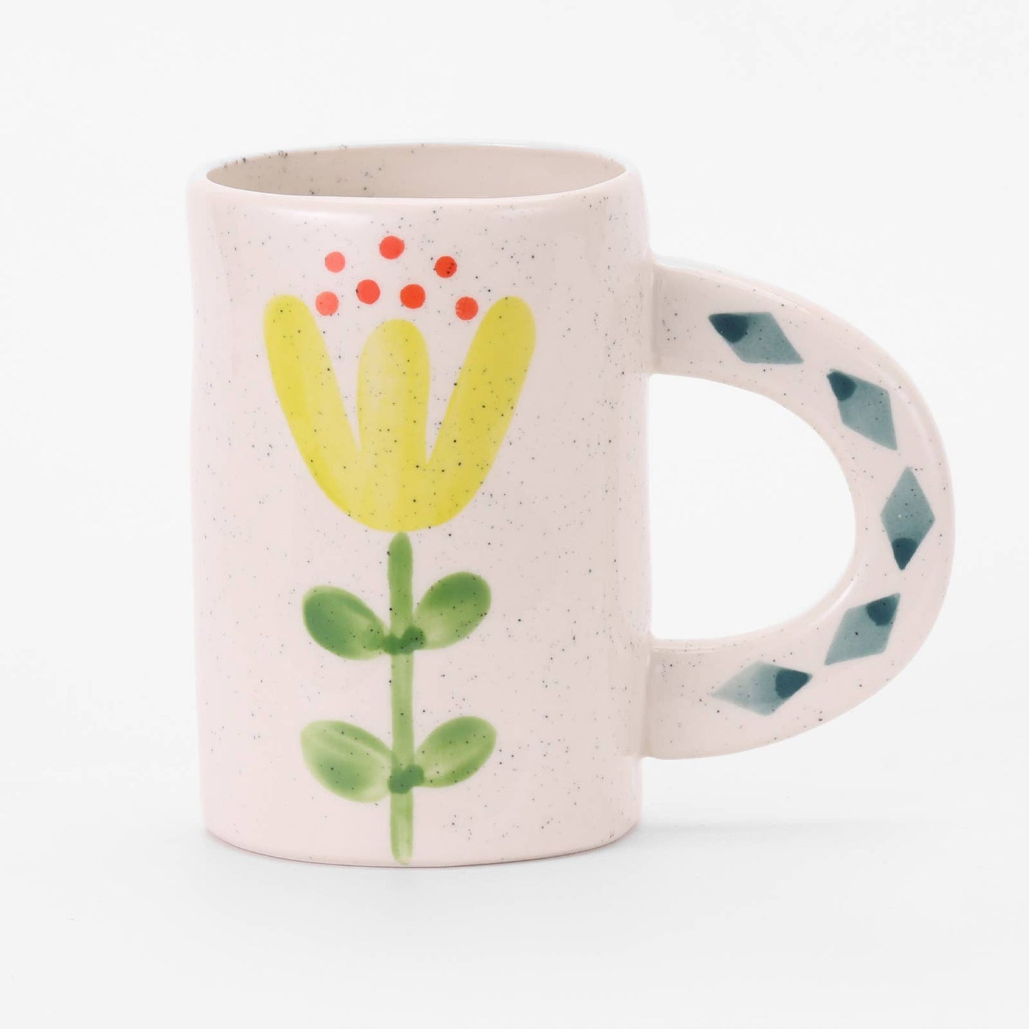 Green Floral Mug