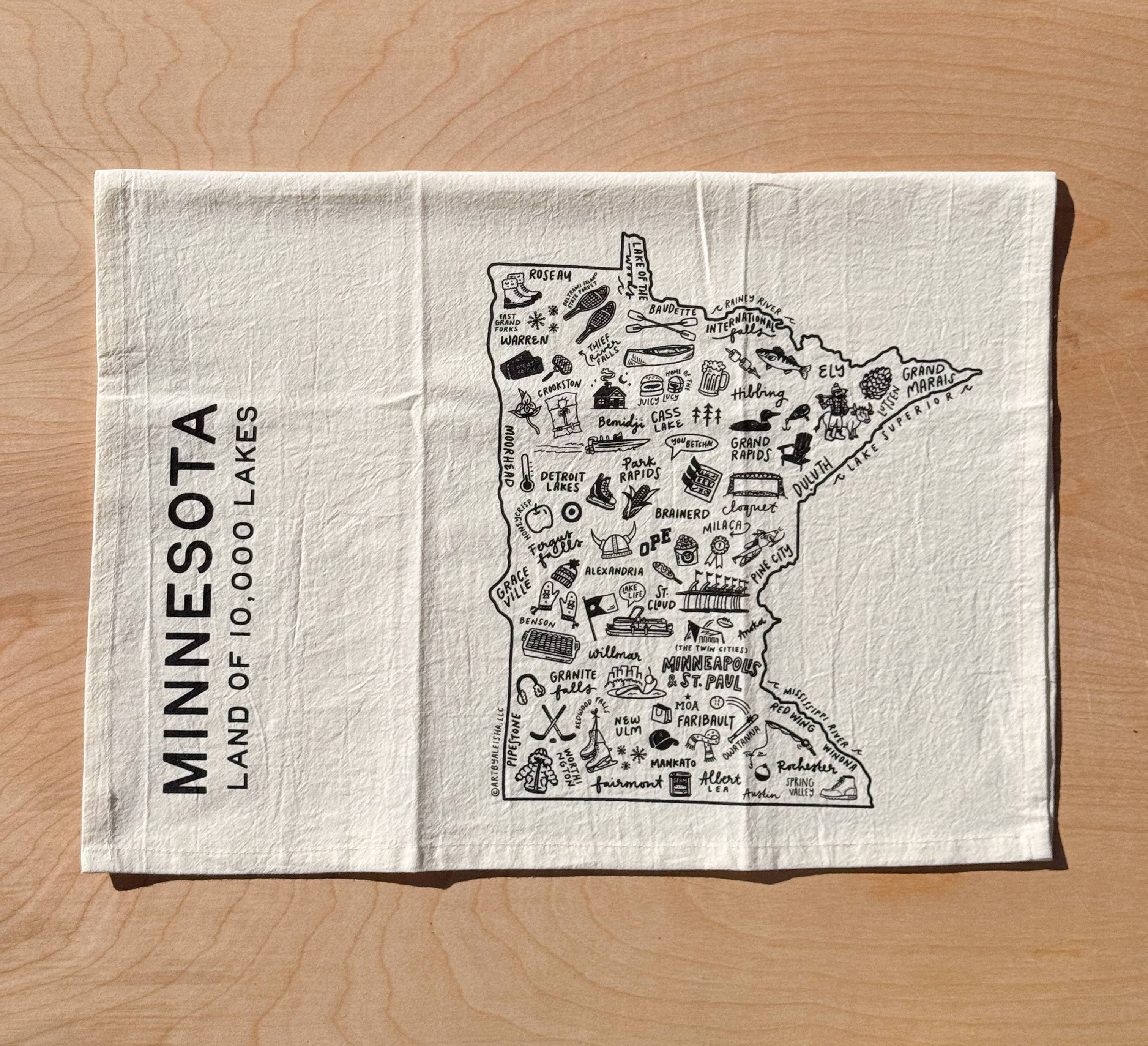 State of Minnesota Tea Towel