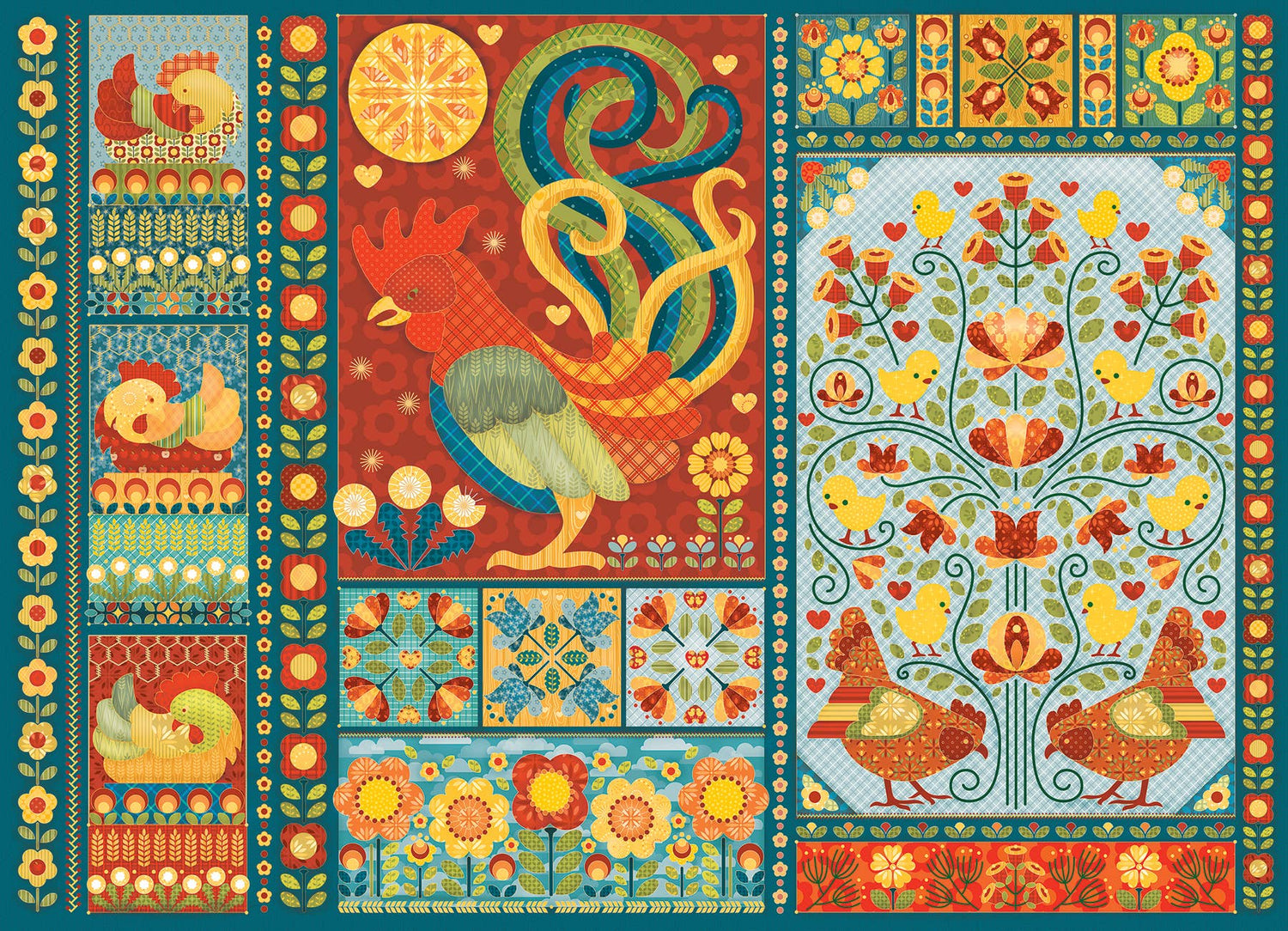 Scandi Chicken Quilt Puzzle