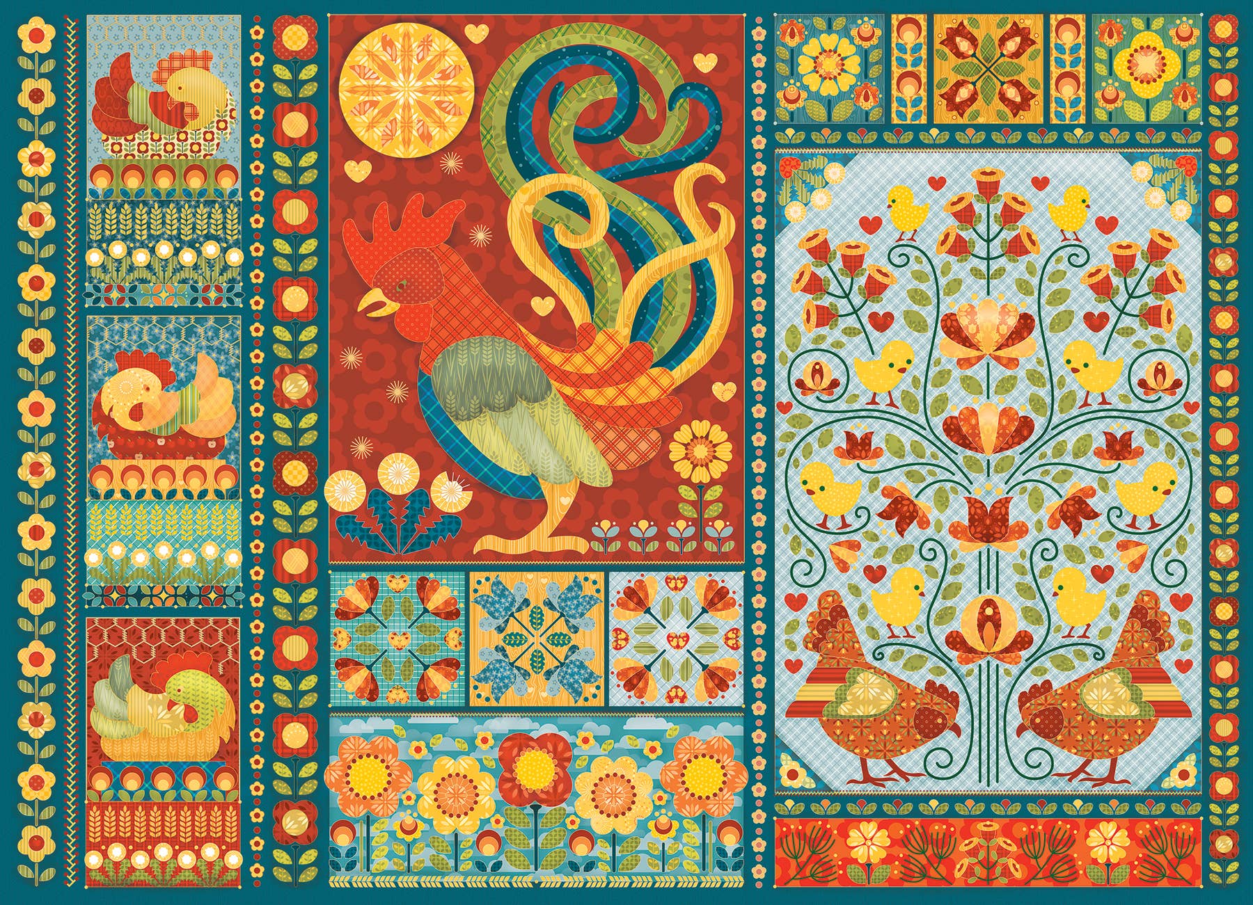 Scandi Chicken Quilt Puzzle