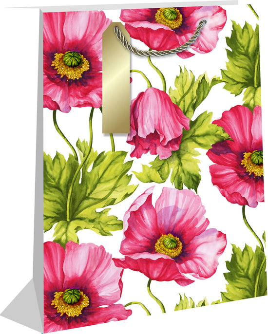 Pink Poppies Large Gift Bag Boutique