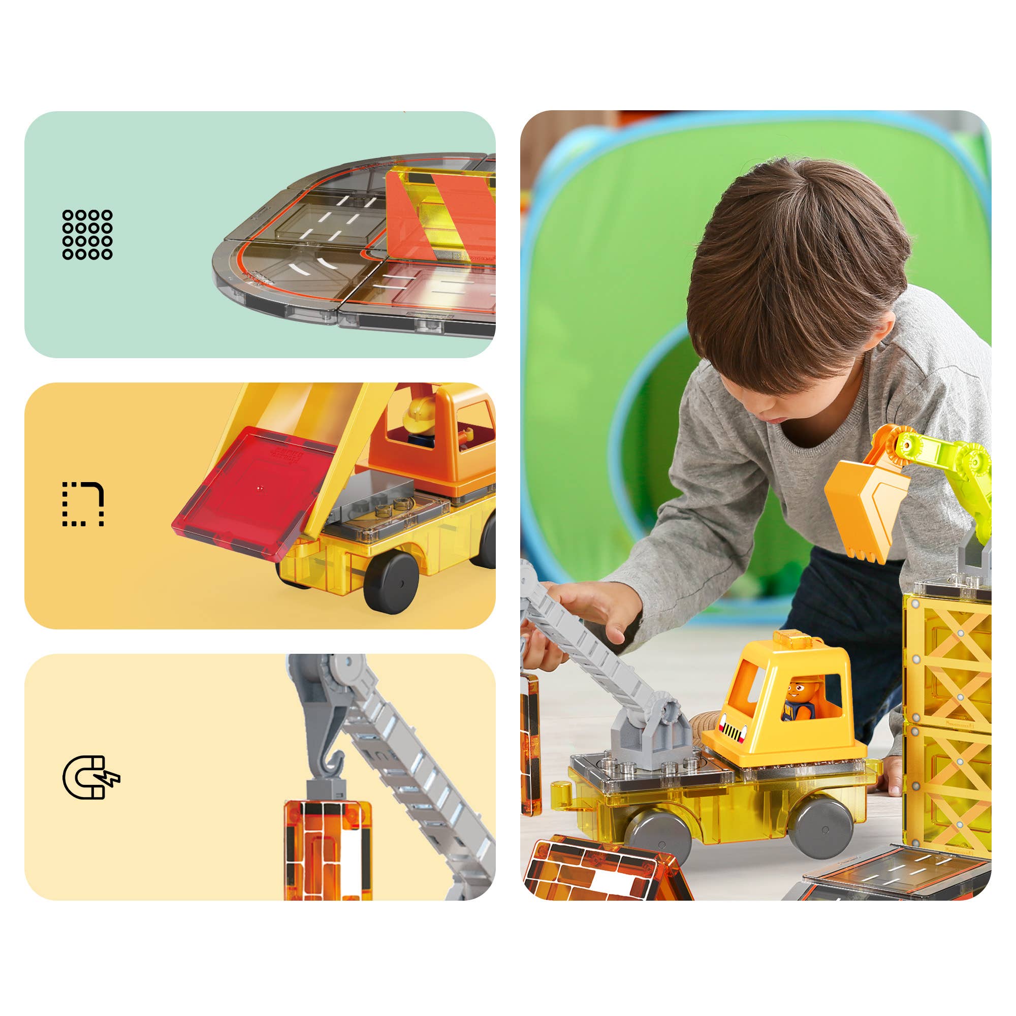 Magnetic Construction Theme Building Set