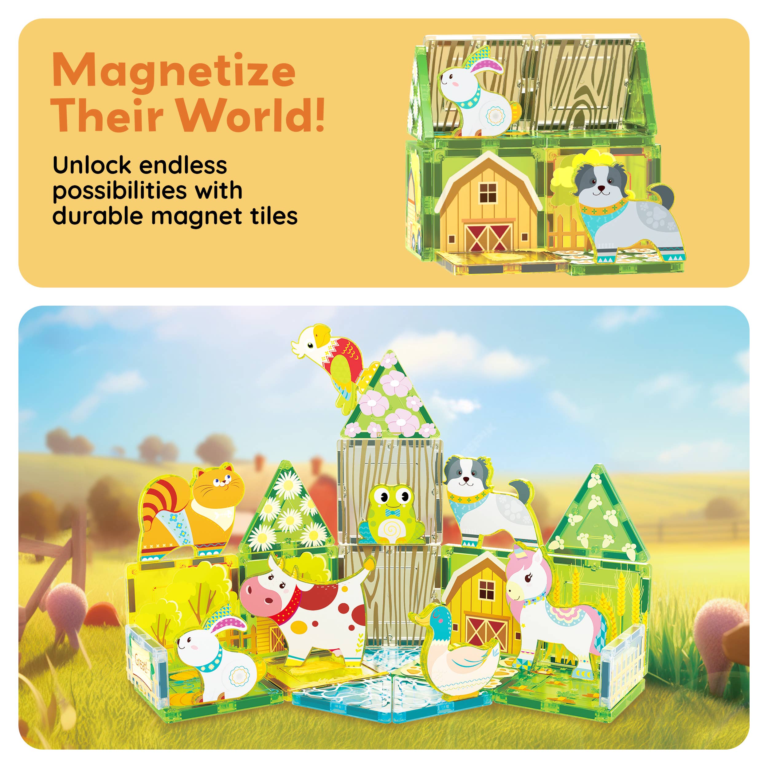 Magnetic Farm Theme Toy Tiles