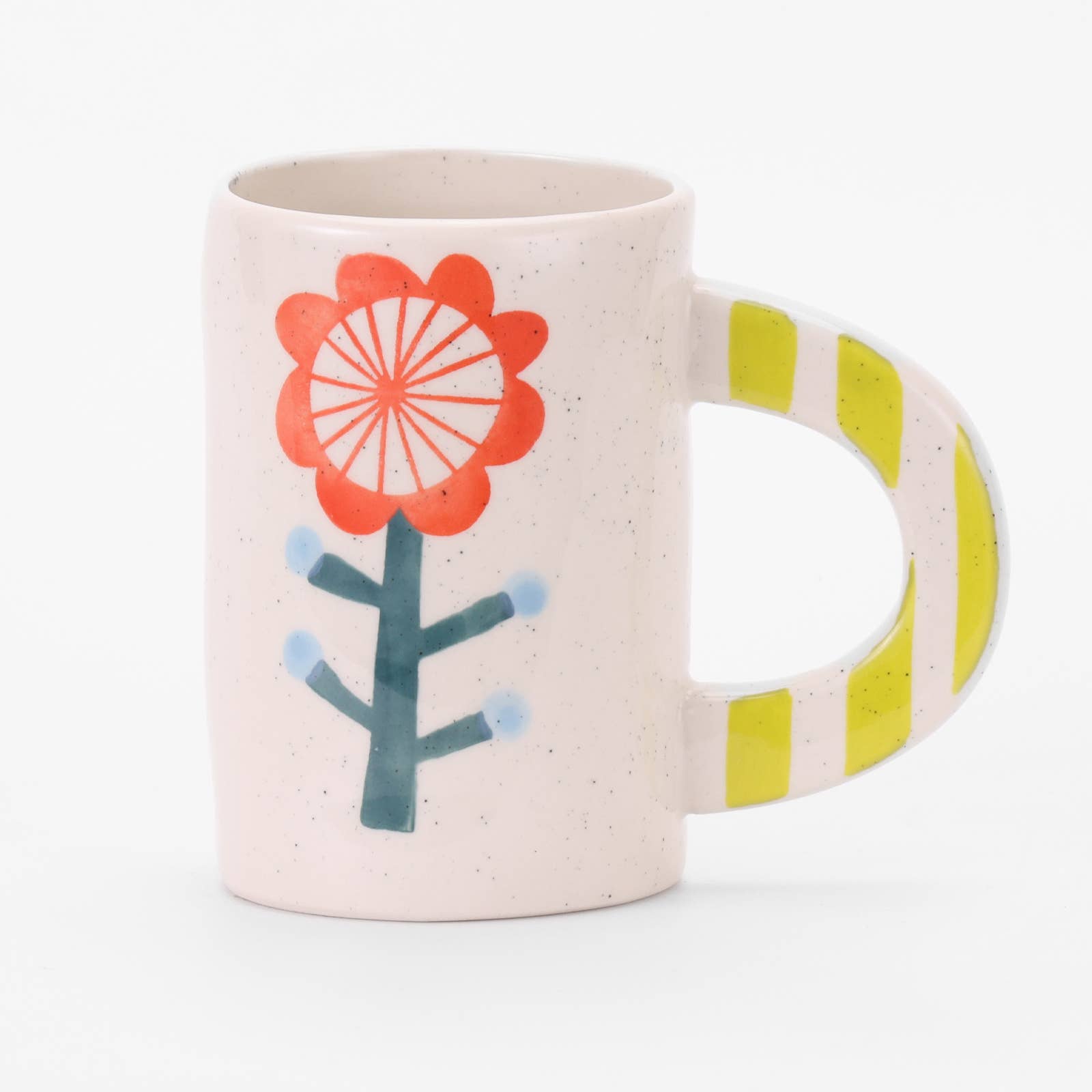Red Green Floral Mug