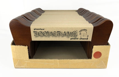 Boomerang Wood Plant Stand 8" Brown