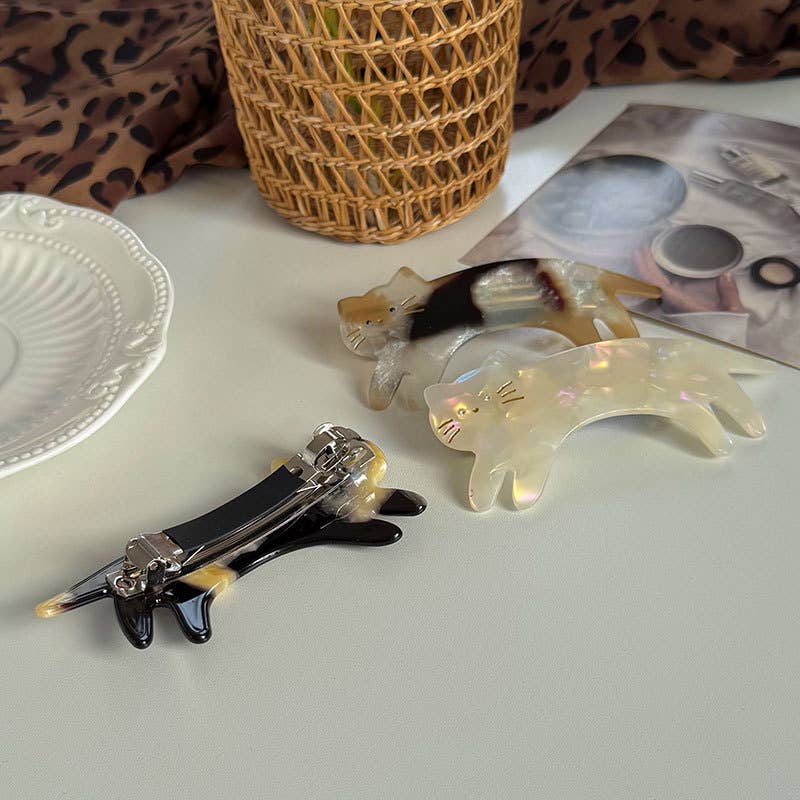 Playful Cat Claw Clip