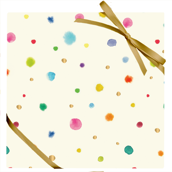 Colorful Watercolor Dots Stone Wrapping Paper