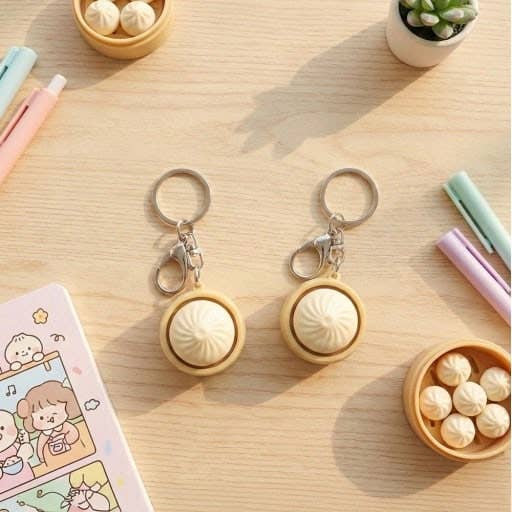 Dumpling Clicker Keyring