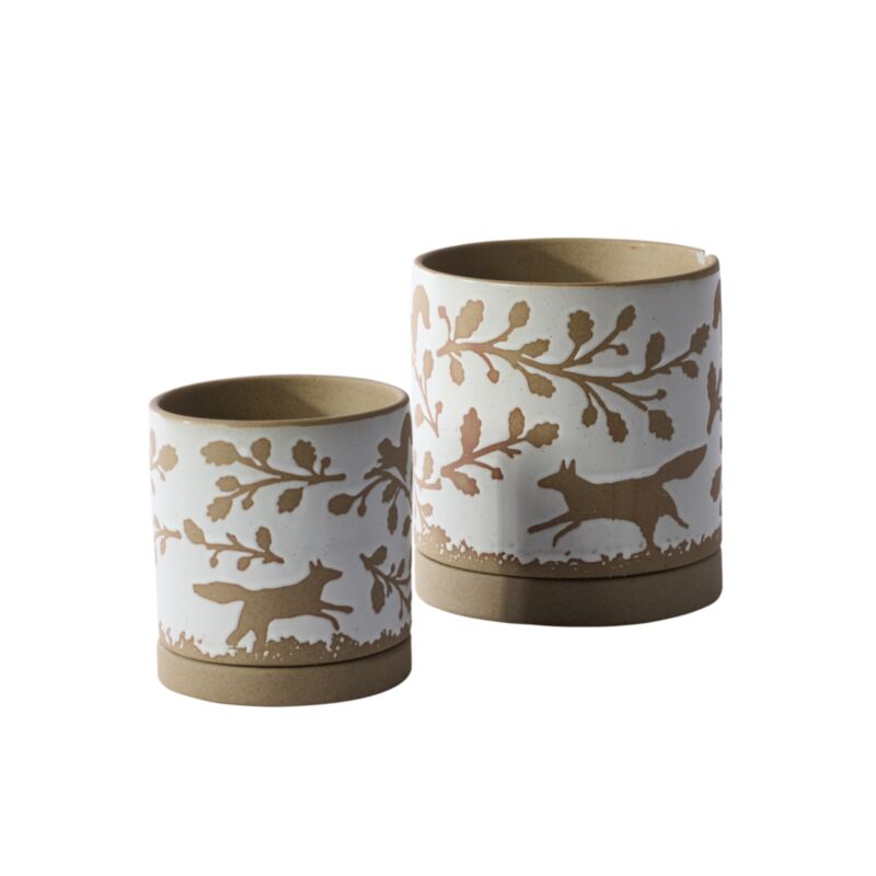 Foxtail Pot with Saucer