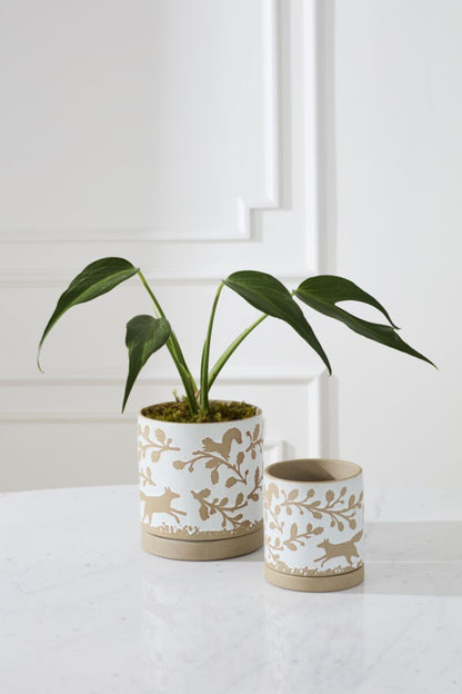 Foxtail Pot with Saucer