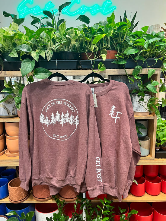 LF Circle Crewneck (White on Heathered Maroon)