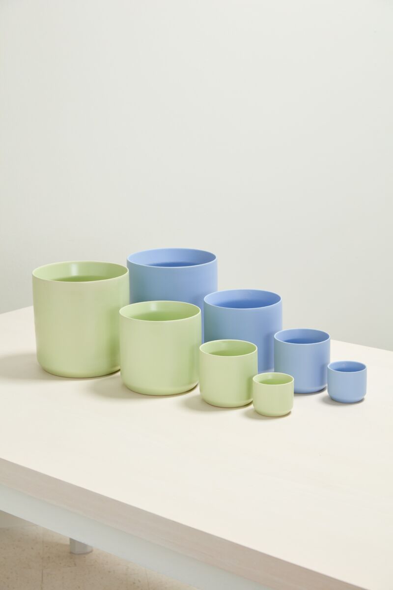 Round Light Blue Pot