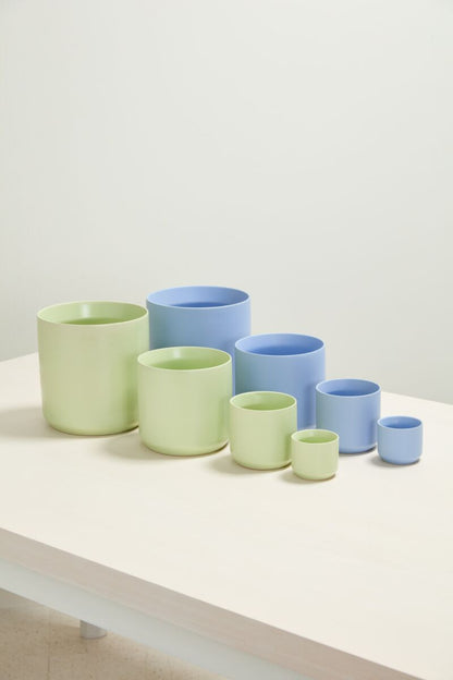 Round Light Blue Pot