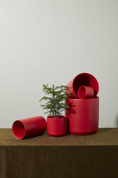 Round Red Pot
