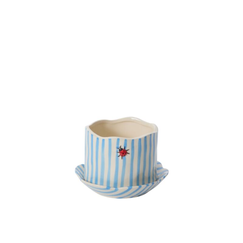Ladybug Pot with Saucer