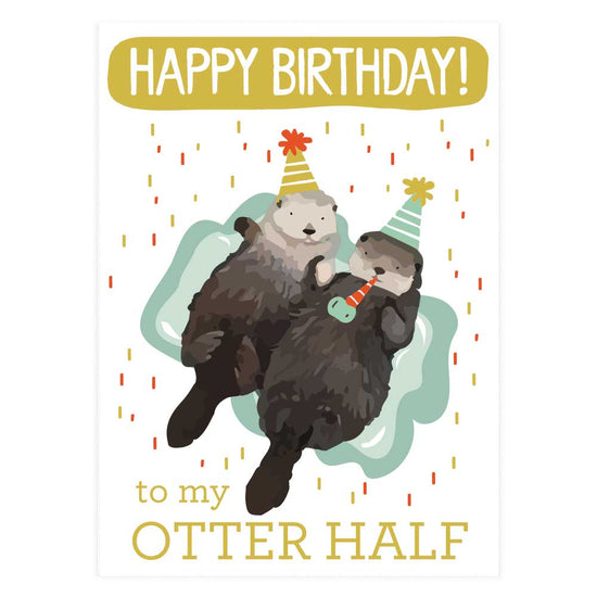 Birthday Otter Half Greeting Card