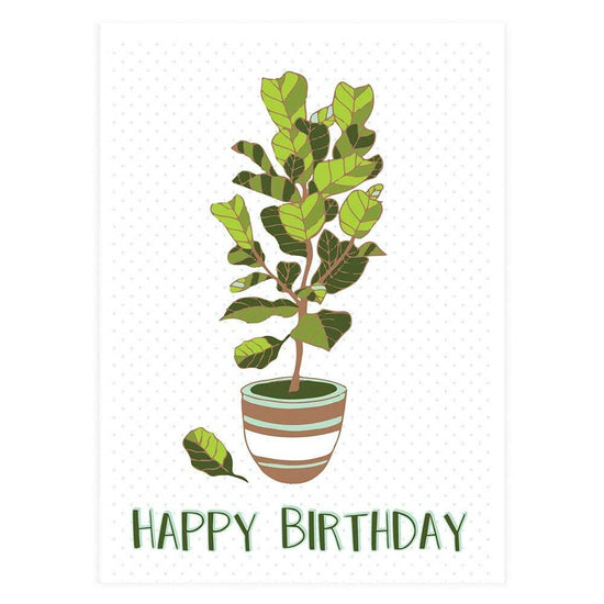 Birthday Fiddle Leaf Fig Tree Greeting Card