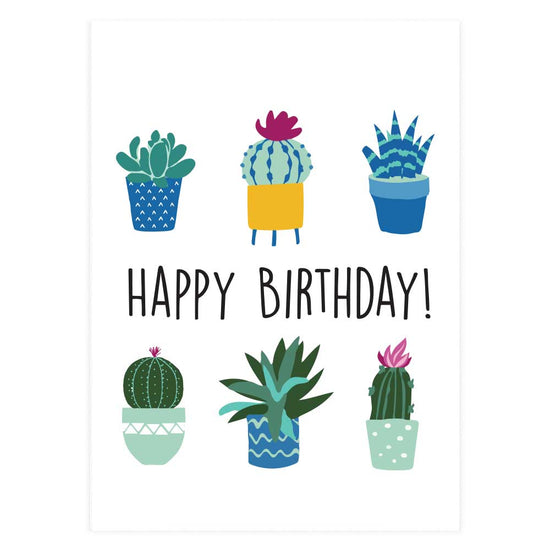 Happy Birthday Potted Succulents Birthday Card
