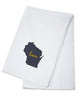 ORGANIC TEA TOWEL Wisconsin, Home State, White: Organic Tea Towel