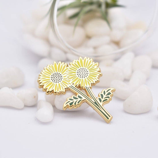 Sunflower Hard Enamel Pin - Floral Inspired Accessory