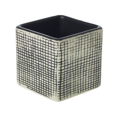 Checkered Cube Pot