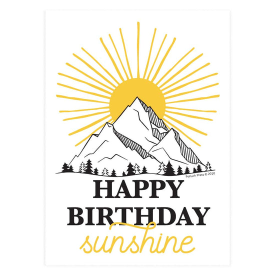 Happy Birthday Sunshine Mountain Greeting Card