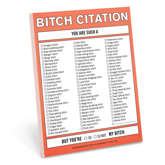 Bitch Citation Nifty Notes