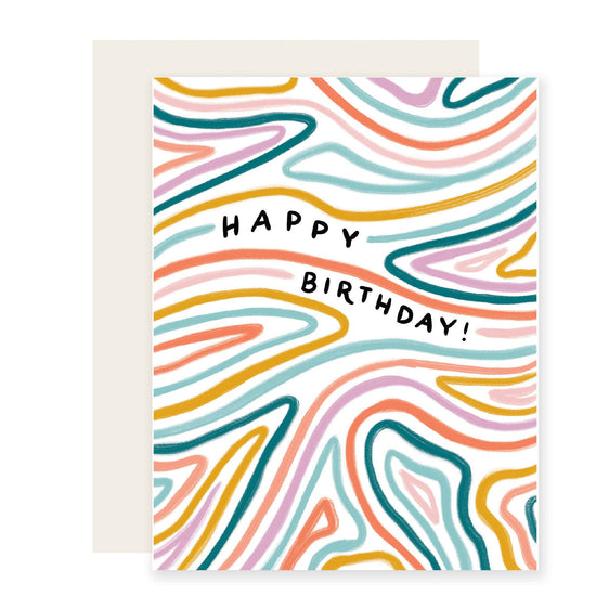Contour Birthday | Colorful Birthday Card