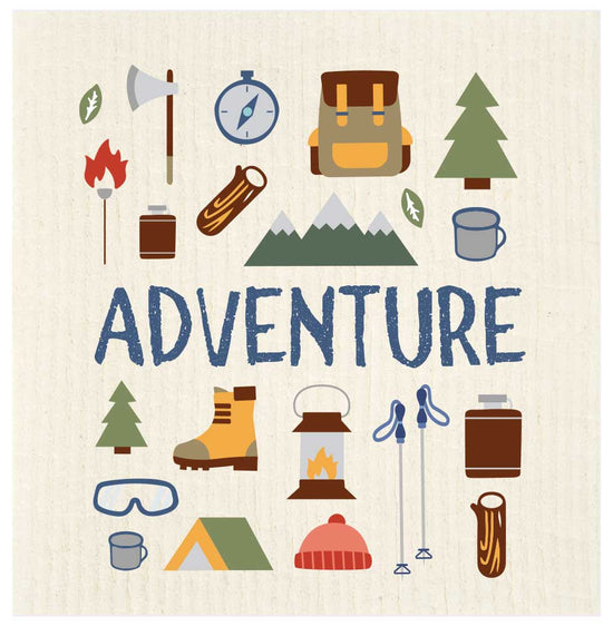 Adventure Icons Swedish Dishcloth