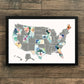 Floral US Scratch Off Map