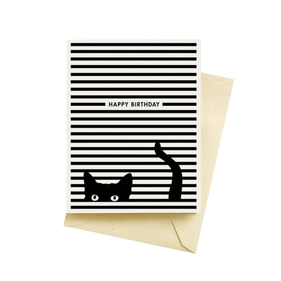 Cat Stripes Birthday Cards