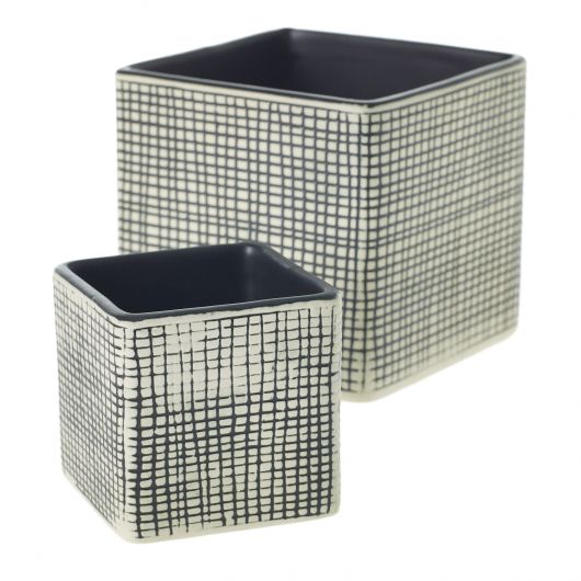 Checkered Cube Pot