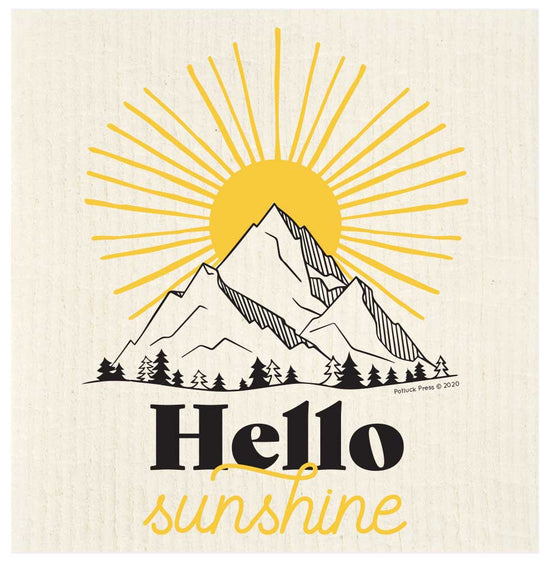 Hello Sunshine Mountain Swedish Dishcloth